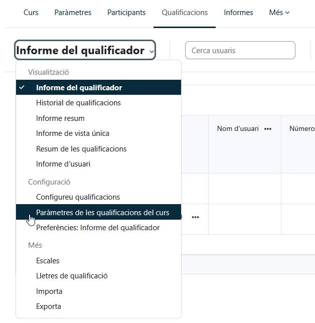 Parametres de qualificacio